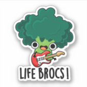 Life Brocs Funny Veggie Broccoli Pun Aufkleber (Vorderseite)