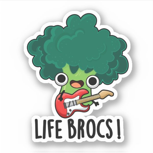 Life Brocs Funny Veggie Broccoli Pun Aufkleber (Vorderseite)