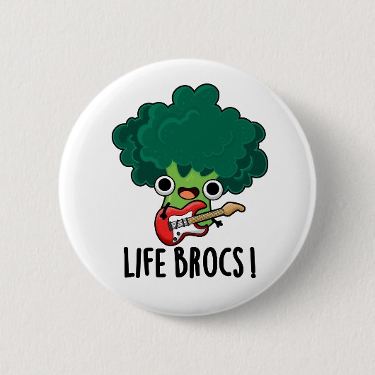 Life Brocs Funny Veggie Broccoli Pun Button (Vorderseite)