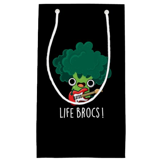 Life Brocs Funny Veggie Broccoli Pun Dark BG Kleine Geschenktüte (Vorderseite)