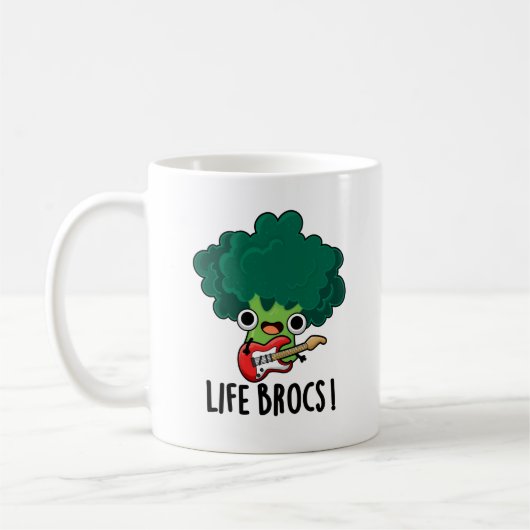 Life Brocs Funny Veggie Broccoli Pun Kaffeetasse (Links)