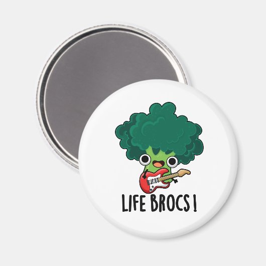 Life Brocs Funny Veggie Broccoli Pun Magnet (Vorderseite/Rückseite)