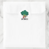 Life Brocs Funny Veggie Broccoli Pun Runder Aufkleber (Tasche)