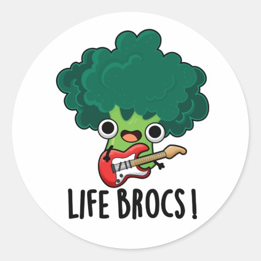Life Brocs Funny Veggie Broccoli Pun Runder Aufkleber (Vorderseite)