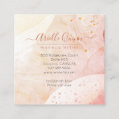 Life Coach Abstrakte Aquarellformen Rose Skript Quadratische Visitenkarte (Rückseite)