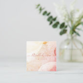 Life Coach Abstrakte Aquarellformen Rose Skript Quadratische Visitenkarte (Stehend Vorderseite)