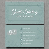 Life Coach Aquamarine Blumenstrasse Art-Script Visitenkarte