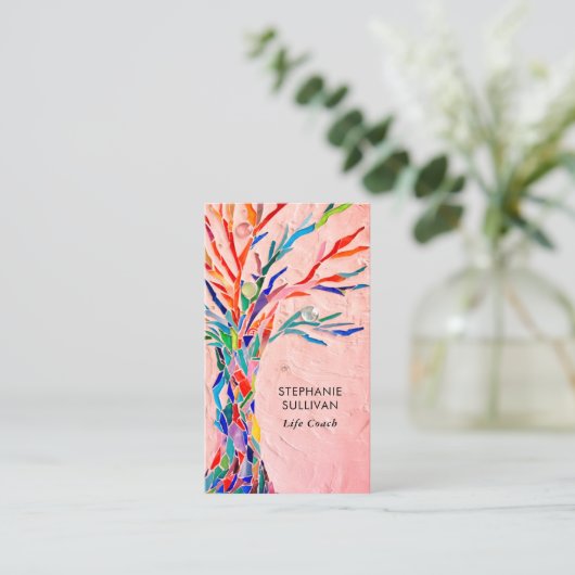 Life Coach Baum der Lebenskoralle Visitenkarte (Stehend Vorderseite)