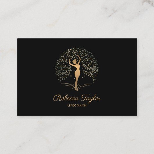 Life Coach Baum Life Therapist Heiler Wellness Visitenkarte (Vorderseite)