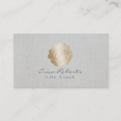 Life Coach Counselor Gold Sukkulent Klasse Linen Visitenkarte (Vorderseite)