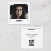 Life Coach Custom Foto QR Quadratische Visitenkarte (Vorne/Hinten)