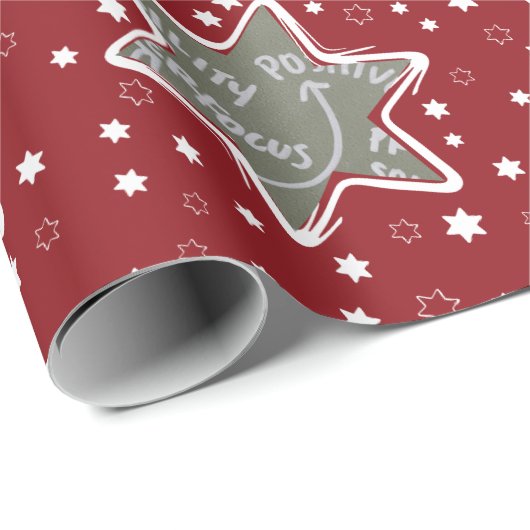 Life Coach Custom Foto Weihnachtsstars Wrapping Geschenkpapier (Rolleneckpunkt)