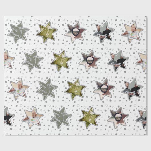 Life Coach Custom Foto Weihnachtsstars Wrapping Geschenkpapier (Flach)