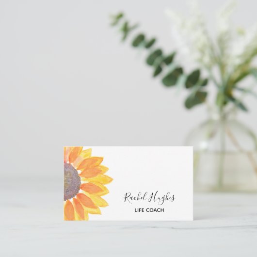 Life Coach floral Business Card Visitenkarte (Stehend Vorderseite)