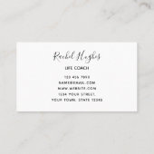 Life Coach floral Business Card Visitenkarte (Rückseite)