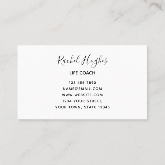 Life Coach floral Business Card Visitenkarte (Rückseite)