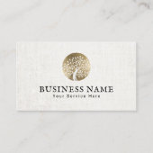 Life Coach Gold Tree Logo Eleganter Linenberater Visitenkarte (Vorderseite)