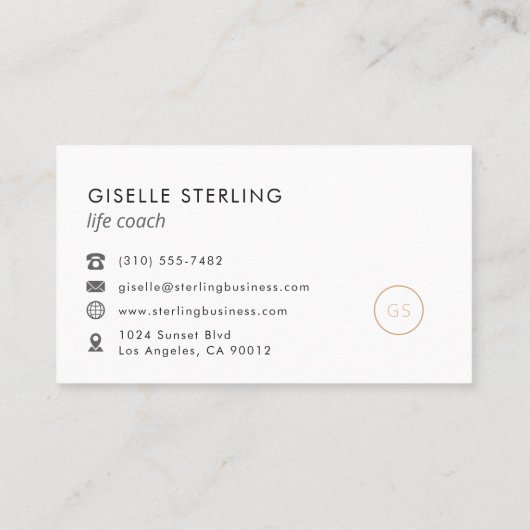 Life Coach Luxury Black Elegante Moderne Visitenkarte (Rückseite)