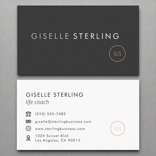 Life Coach Luxury Black Elegante Moderne Visitenkarte