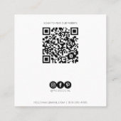 Life Coach Minimalistisch Blue White QR Code Quadratische Visitenkarte (Rückseite)