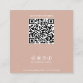 Life Coach Minimalistisch Blush White QR Code Quadratische Visitenkarte (Rückseite)