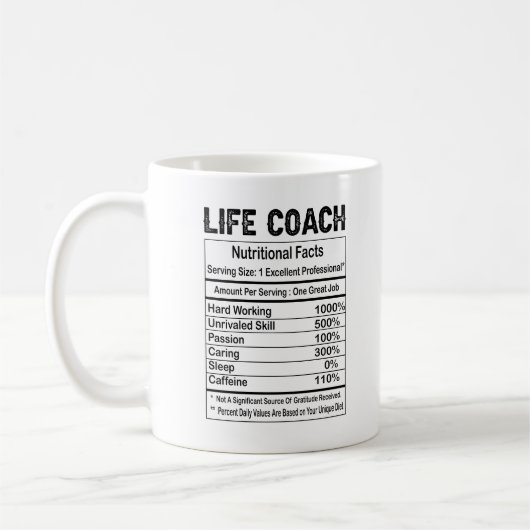 Life Coach Nutrition Fakten 11oz Tasse (Links)