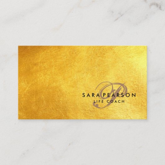 Life Coach Personal Services Elegante Gold Textur Visitenkarte (Vorderseite)