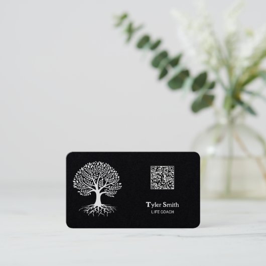 Life Coach Premium QR Business Card Visitenkarte (Stehend Vorderseite)