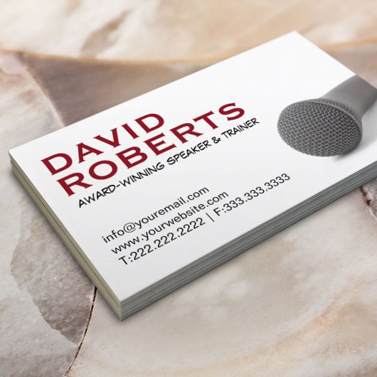 Life Coach Public Lautsprecher Fett Text & Mikrofo Visitenkarte