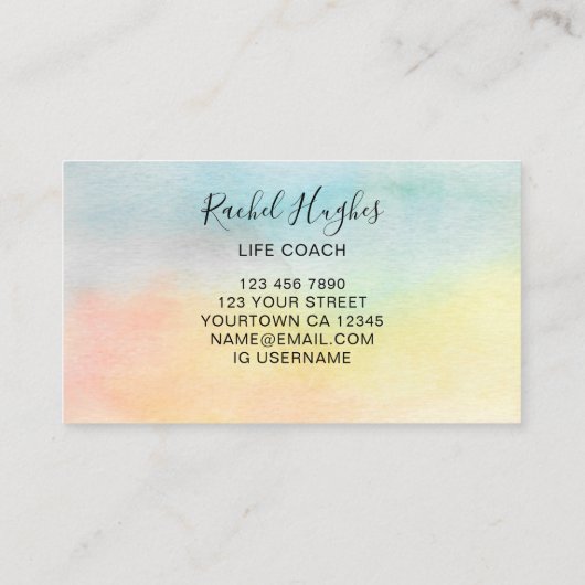 Life Coach QR Code farbig Visitenkarte (Rückseite)