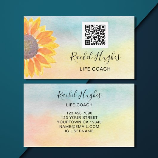 Life Coach QR Code farbig Visitenkarte