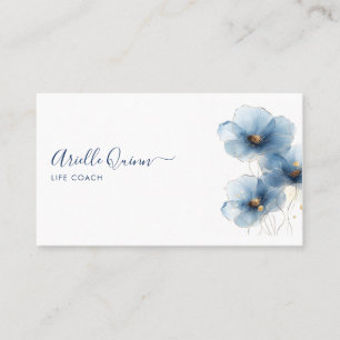 Life Coach Serene Indigo Watercolor Visitenkarte