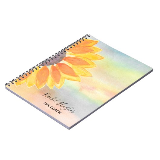 Life Coach Sonnenblume farbiges Notebook Notizblock (Linke Seite)