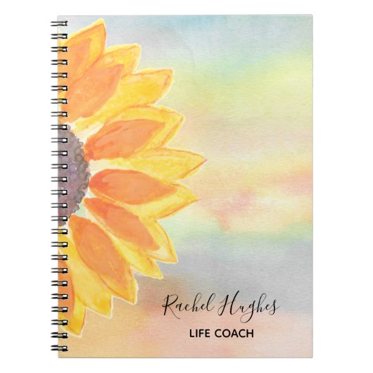 Life Coach Sonnenblume farbiges Notebook Notizblock (Vorderseite)