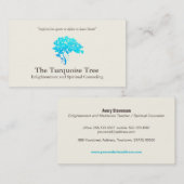 Life Coach Spiritueller Counselor Türkis Baum 2 Visitenkarte (Vorne/Hinten)