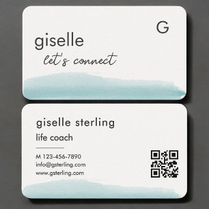 Life Coach Wasserfarbe QR-Code Visitenkarte