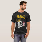 Life Coffee Brew Diner Cafe Barista Skeleton Addic T-Shirt (Vorne ganz)