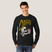 Life Coffee Brew Diner Cafe Barista Skeleton Addic T-Shirt (Vorne ganz)