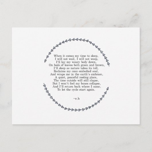 Life Cycle Postcard Postkarte (Vorderseite)