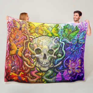 Life Death Rainbow Magic Fleece Blanket
