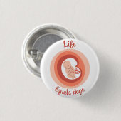Life Equals Hope – Pro-Life Awareness Button (Vorne & Hinten)