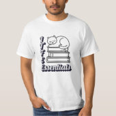 LIFE Essentials Word Art | Bücher und Katzen Liebh T-Shirt (Vorderseite)