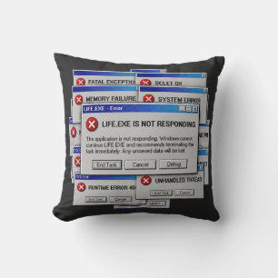 Life.exe Reagiert Nicht Lustiger Existentieller Fe Kissen
