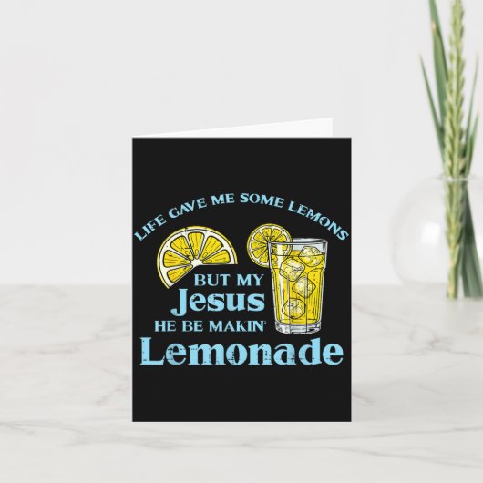 Life Gave Lemon Jesus Made Lemonade Christian Men  Karte (Vorderseite)