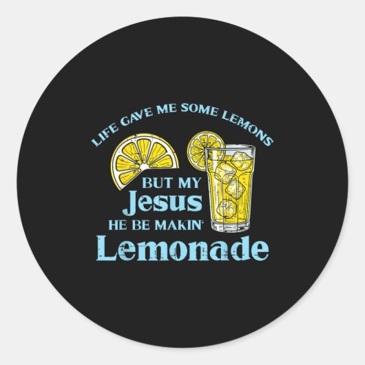 Life Gave Lemon Jesus Made Lemonade Christian Men Runder Aufkleber (Vorderseite)