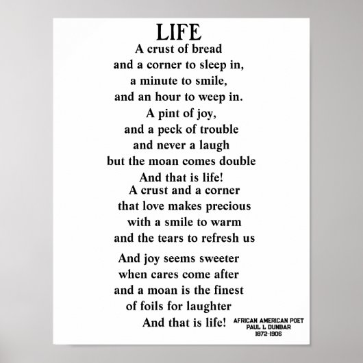 LIFE-Gedicht Poster (Vorne)