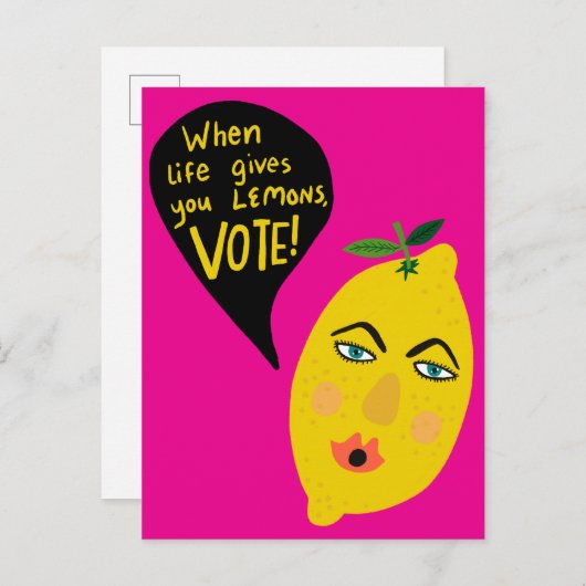 Life gibt Ihnen Lemons Abstimmung 2024 Wahlen Nied Postkarte (Vorne/Hinten)