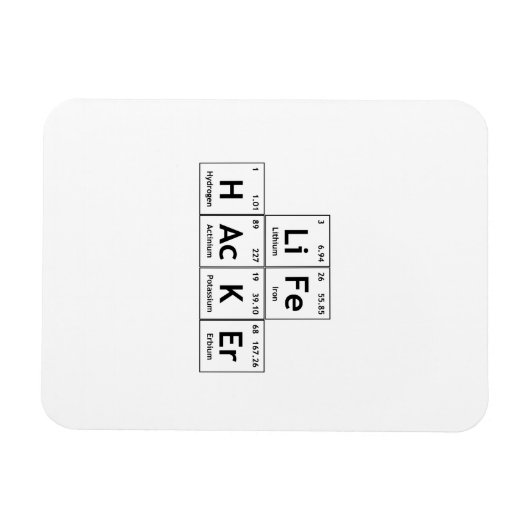 LiFe HAcKEr Chemische Elemente Regelmäßiges Tabell Magnet (Horizontal)