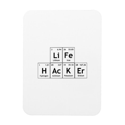 LiFe HAcKEr Chemische Elemente Regelmäßiges Tabell Magnet (Vertikal)
