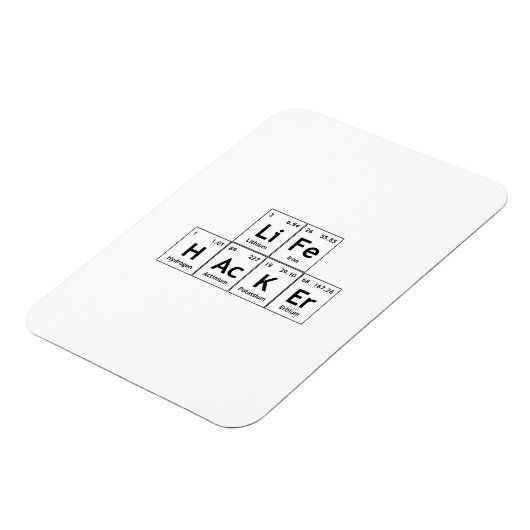 LiFe HAcKEr Chemische Elemente Regelmäßiges Tabell Magnet (Linke Seite)
